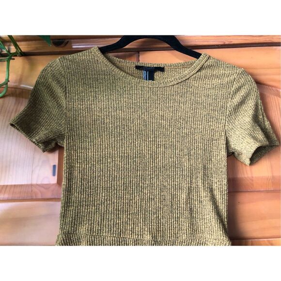 Forever 21 Short Knit Dress mustard/black Heathered SZ M - Picture 4 of 10